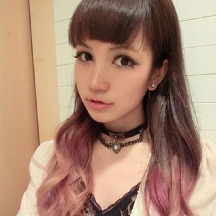 Pulseira Choker de Colar de Pele com Cadeado em Forma de Coração Punk Harajuku Europeu e Americano, Entrega de Cor Aleatória, TXXQ05
