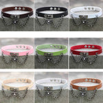 Pulseira Choker de Colar de Pele com Cadeado em Forma de Coração Punk Harajuku Europeu e Americano, Entrega de Cor Aleatória, TXXQ05