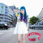 3 Peças de Pulseira de Colar de Pele Redonda Punk de Moda Street-snap Harajuku Japonesa, Entrega de Cor Aleatória, YXQ