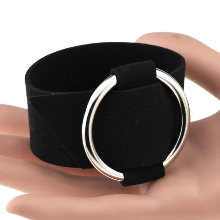 2 Peças de Pulseira de Veludo Redonda Simples Europeia e Americana, Pulseira de Metal de Moda, Entrega de Cor Aleatória