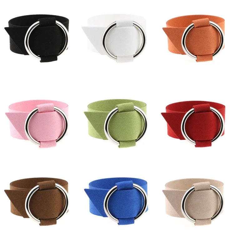 2 Peças de Pulseira de Veludo Redonda Simples Europeia e Americana, Pulseira de Metal de Moda, Entrega de Cor Aleatória
