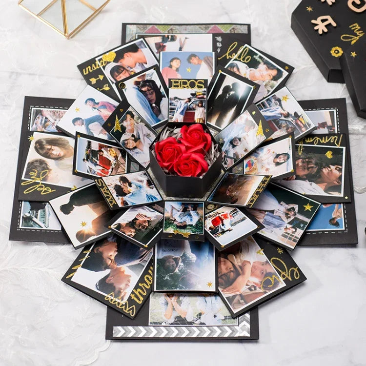 Álbum DIY Surpresa Hexagonal Florescente, Caixa Criativa para Fotos, Caixa de Presente Estrela, Álbum Artesanal