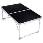 Mesa portátil ajustável com tapete de plástico, suporte dobrável para portátil, secretária de leitura para cama, tapete de plástico, tapete de plástico (madeira), tapete de plástico (azul safira)