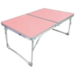 Mesa portátil ajustável com tapete de plástico, suporte dobrável para portátil, secretária de leitura para cama, tapete de plástico, tapete de plástico (madeira), tapete de plástico (azul safira)