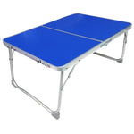 Mesa portátil ajustável com tapete de plástico, suporte dobrável para portátil, secretária de leitura para cama, tapete de plástico, tapete de plástico (madeira), tapete de plástico (azul safira)