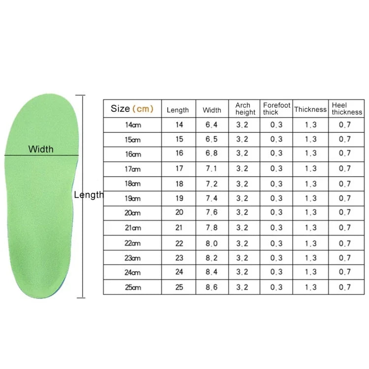 Palmilha corretiva para pernas em PU para crianças XO, Tamanho: 16cm, Tamanho: 16cm