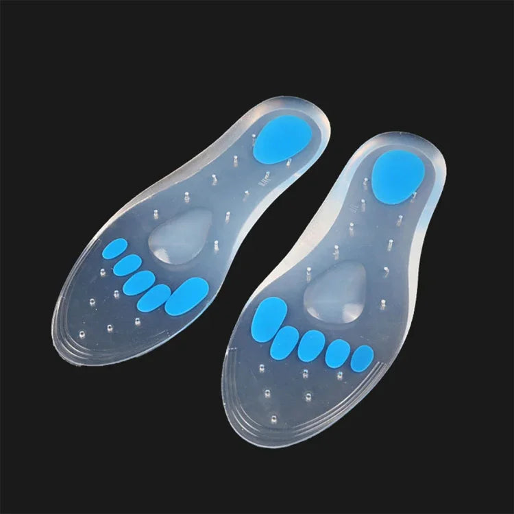 1 par de palmilhas transparentes em gel de sílica com amortecimento, Tamanho: 44-46