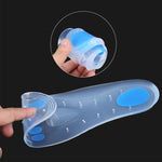 1 par de palmilhas transparentes em gel de sílica com amortecimento, Tamanho: 44-46