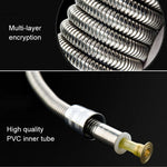 1.5m Flexible Stainless Steel Showerhead Hose Pipe Copper Core Interface Anti Burst Bath Water Pipe, 1.5m (Copper Core Interface)