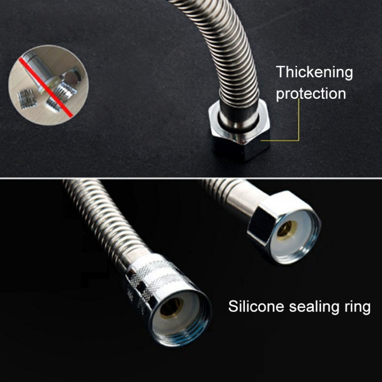 1.5m Flexible Stainless Steel Showerhead Hose Pipe Copper Core Interface Anti Burst Bath Water Pipe, 1.5m (Copper Core Interface)