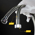 1.5m Flexible Stainless Steel Showerhead Hose Pipe Copper Core Interface Anti Burst Bath Water Pipe, 1.5m (Copper Core Interface)