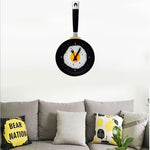 Relógio de Parede Decorativo Criativo em Forma de Frigideira para Ovo Frito para Sala de Estar