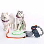 Corda de Tração Automática Retrátil Criativa com Dupla Cabeça para Animais de Estimação