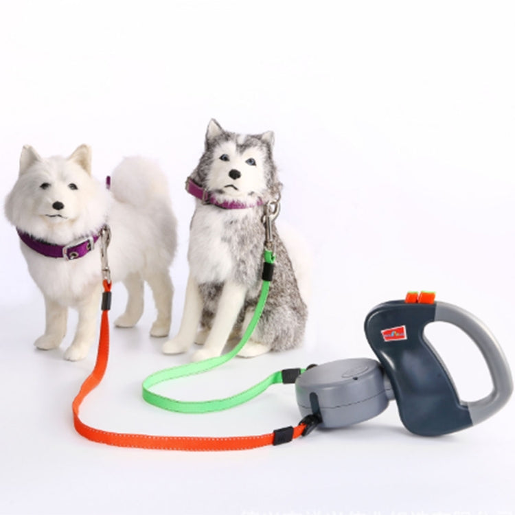 Corda de Tração Automática Retrátil Criativa com Dupla Cabeça para Animais de Estimação