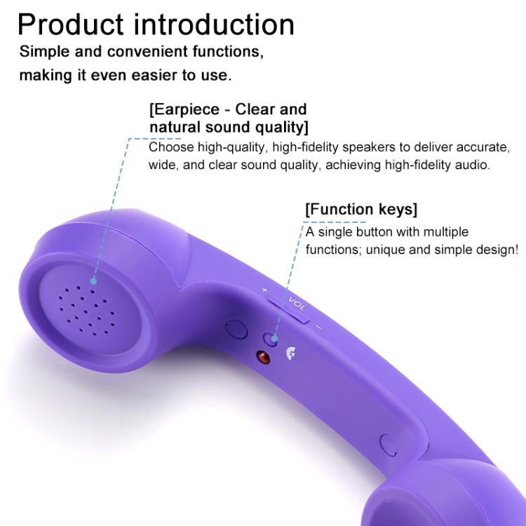 Microfone com ficha de 3,5 mm para telefone retro anti-radiação, receptor de auscultador para telemóvel, 3,5 mm