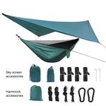 Rede Mosquiteira Impermeável para Exterior, Conjunto de Rede para Rede de Descanso, 360x290cm Verde Lago