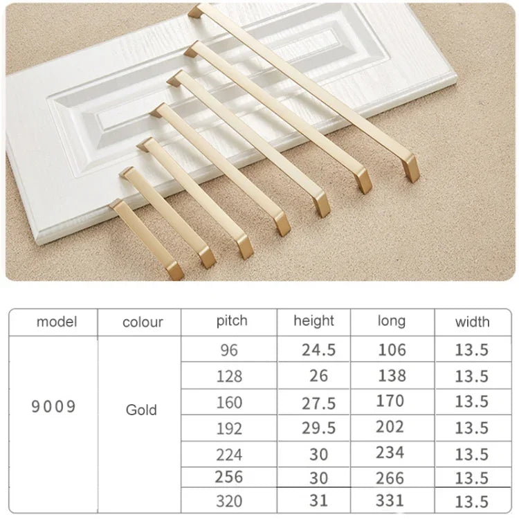 Puxador Moderno Simples para Porta de Armário, Gaveta e Roupeiro em Liga de Zinco 9009-192, 9009-192