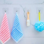 10 Ganchos Adesivos Impermeáveis em PVC + Aço Inoxidável, Forma de Ameixa Grossa, Transparente, Fixação Forte para Cozinha, Montagem na Parede