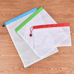10 Sacos de Armazenamento de Malha para Frutas e Sanduíches Reutilizáveis com Costura Dupla, Resistentes, Tamanho: 30cm x 20cm, Entrega com Cor Aleatória, Tamanho: 30cm x 20cm