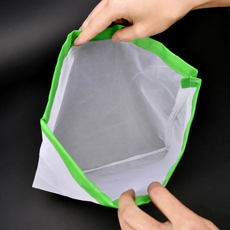 10 Sacos de Armazenamento de Malha para Frutas e Sanduíches Reutilizáveis com Costura Dupla, Resistentes, Tamanho: 30cm x 43cm, Entrega com Cor Aleatória, Tamanho: 30cm x 43cm