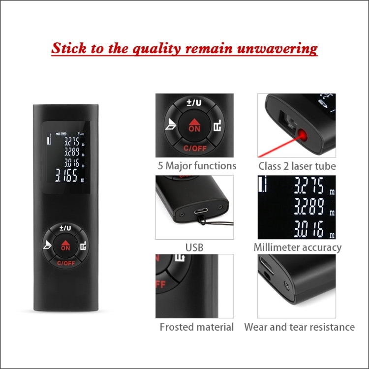 Medidor de Distância a Laser Mini JQ-60 60m Recárregavel, Medidor de Alcance a Laser Digital Portátil, 60m