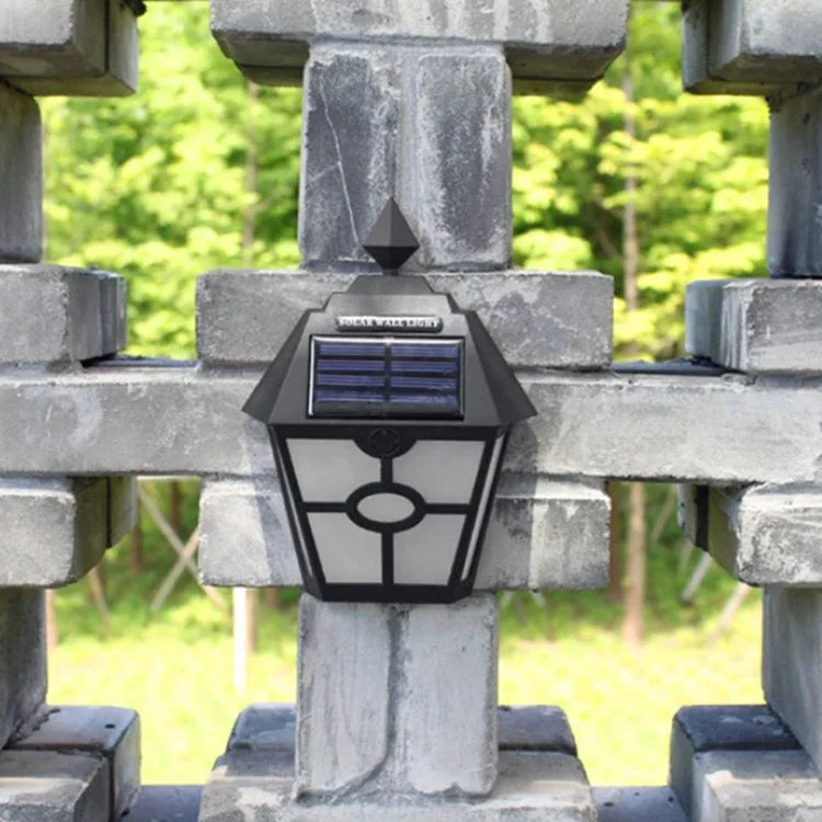 Lâmpada de Parede LED Retro Solar Hexagonal para Exterior com Sensor de Luz para Paisagem