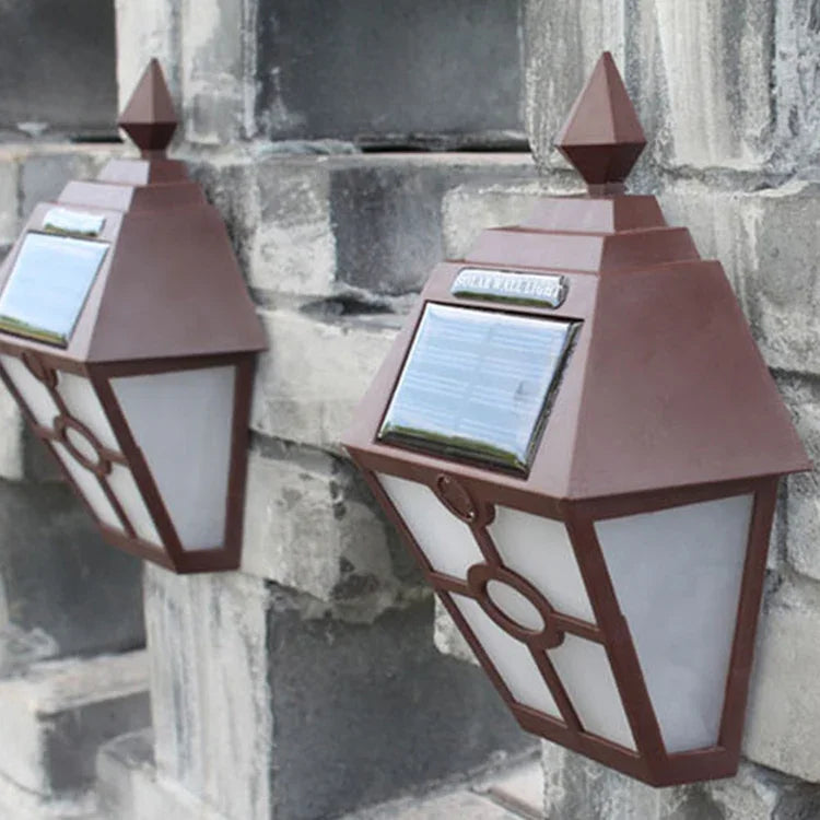 Lâmpada de Parede LED Retro Solar Hexagonal para Exterior com Sensor de Luz para Paisagem