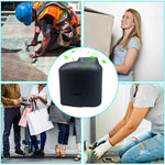 Ventoinha portátil criativa USB para pendurar na cintura com três velocidades ajustáveis, preta, cinzenta