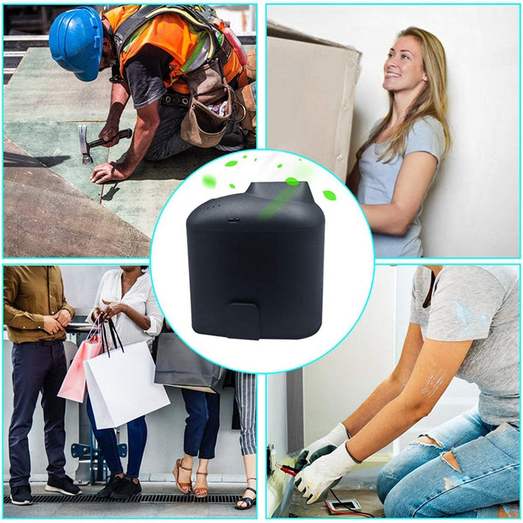 Ventoinha portátil criativa USB para pendurar na cintura com três velocidades ajustáveis, preta, cinzenta