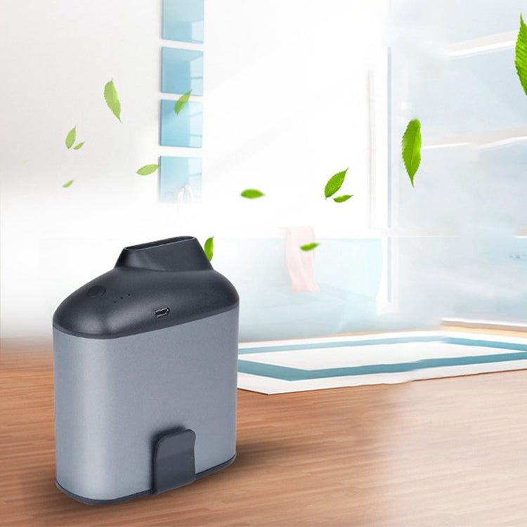Ventoinha portátil criativa USB para pendurar na cintura com três velocidades ajustáveis, preta, cinzenta