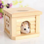 Casa de Madeira com Telhado Plano para Animais de Estimação, Gaiola para Pequenos Animais, Coelho, Hamster, Casa de Madeira com Telhado Plano