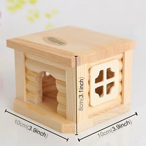 Casa de Madeira com Telhado Plano para Animais de Estimação, Gaiola para Pequenos Animais, Coelho, Hamster, Casa de Madeira com Telhado Plano