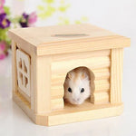 Casa de Madeira com Telhado Plano para Animais de Estimação, Gaiola para Pequenos Animais, Coelho, Hamster, Casa de Madeira com Telhado Plano