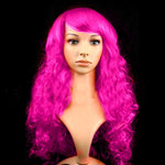 Perucas PET Longas Onduladas Coloridas para Festa e Cosplay para Mulher (Preto)