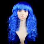 Perucas PET Longas Onduladas Coloridas para Festa e Cosplay para Mulher (Preto)