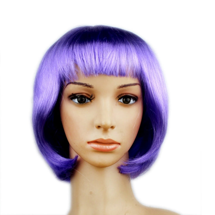 Perucas PET Curtas e Direitas para Festa e Cosplay para Mulher (Lavanda)