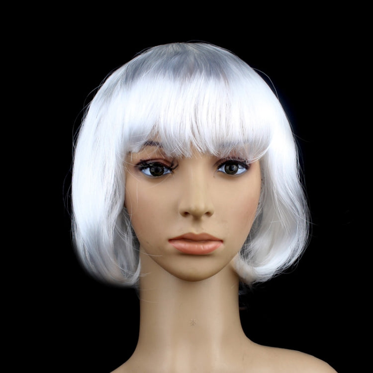 Perucas PET Curtas e Direitas para Festa e Cosplay para Mulher (Lavanda)