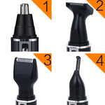 APARADOR SPORTSMAN 4 em 1 Recarregável para Ouvido, Nariz, Barba, Rosto, Sobrancelhas e Cabelo para Homem, Plugue EUA (Preto, 110V), Plugue EUA