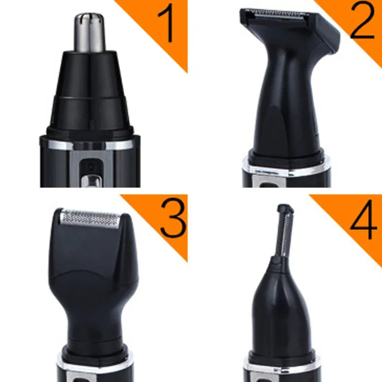 APARADOR SPORTSMAN 4 em 1 Recarregável para Ouvido, Nariz, Barba, Rosto, Sobrancelhas e Cabelo para Homem, Plugue EUA (Preto, 110V), Plugue EUA