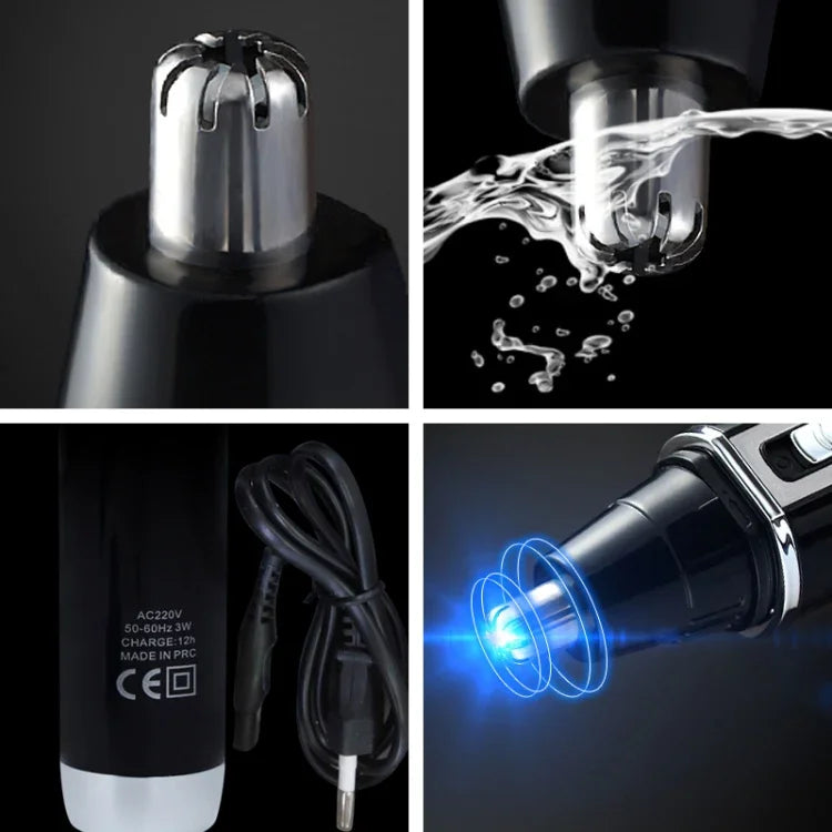 APARADOR SPORTSMAN 4 em 1 Recarregável para Ouvido, Nariz, Barba, Rosto, Sobrancelhas e Cabelo para Homem, Plugue EUA (Preto, 110V), Plugue EUA