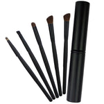 Conjunto de 5 Pincéis de Maquilhagem para Olhos com Cabo e Tubo de Alumínio