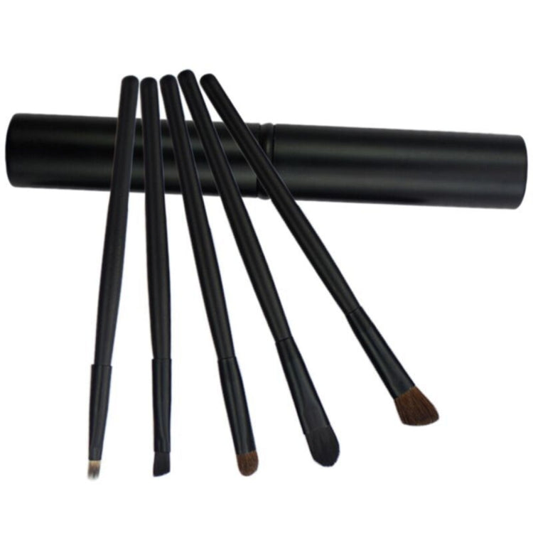 Conjunto de 5 Pincéis de Maquilhagem para Olhos com Cabo e Tubo de Alumínio