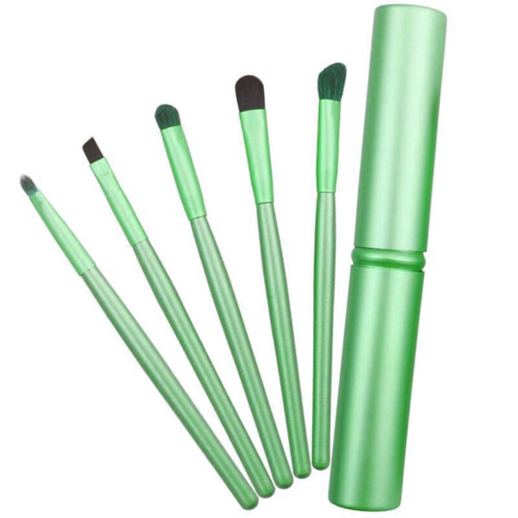 Conjunto de 5 Pincéis de Maquilhagem para Olhos com Cabo e Tubo de Alumínio