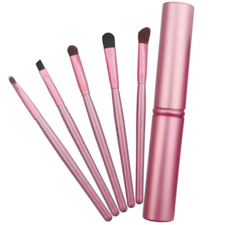 Conjunto de 5 Pincéis de Maquilhagem para Olhos com Cabo e Tubo de Alumínio