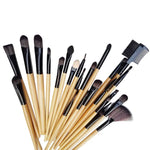 Conjunto de 32 Pincéis de Maquilhagem com Cabo de Cor Madeira Kit de Beleza + Estojo de Transporte em Pele PU, 32 PCS