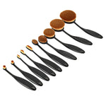Conjunto de 10 Pincéis para Sobrancelhas com Cabo Estilo Escova de Dentes, Preto
