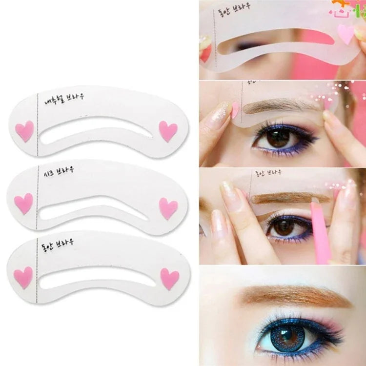 3 in 1 Eyebrow Stencil Shape Template Tools, 3 in 1