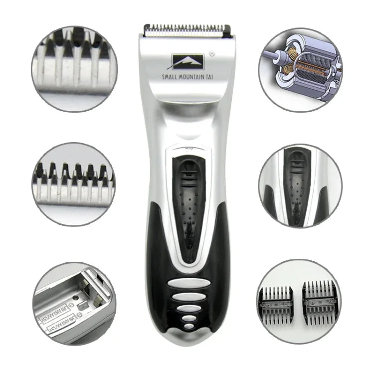 Aparador de Cabelo Elétrico a Pilhas para Crianças Máquina de Cortar Cabelo para Homem (Prateado)