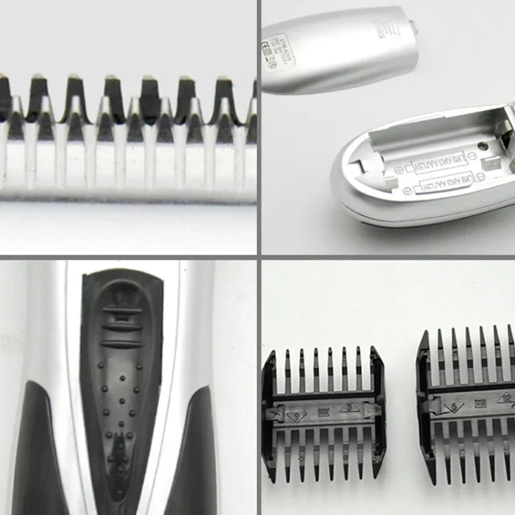 Aparador de Cabelo Elétrico a Pilhas para Crianças Máquina de Cortar Cabelo para Homem (Prateado)