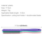 3 Peças de Ferramentas para Cabelo Faca Dupla Pente Aparador de Franja Dispositivo de Afinar Cortador de Cabelo, Entrega de Cor Aleatória, 10 Peças Entrega de Cor Aleatória